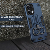 Oppo Reno 13 5G Armor knight Series Camera Protection 2 in 1 Shockproof Phone Cover with Kickstand