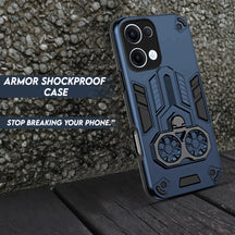 Oppo Reno 13 5G Armor knight Series Camera Protection 2 in 1 Shockproof Phone Cover with Kickstand
