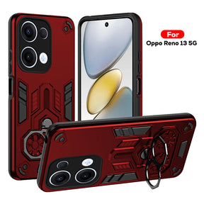 Oppo Reno 13 5G Armor knight Series Camera Protection 2 in 1 Shockproof Phone Cover with Kickstand