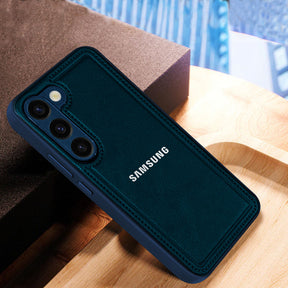 Samsung Galaxy S23 5G Vintage Leather Stitched Protective Back Case