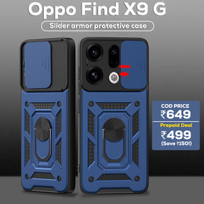 OPPO Find X9 5G Armor Military-grade Case With Sliding Camera Cover & 360 Kickstand