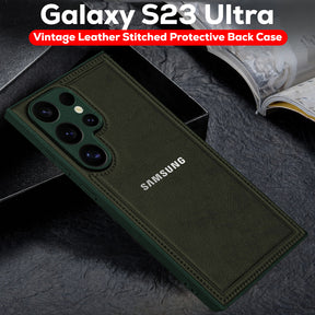 Samsung Galaxy S23 ULTRA 5G Vintage Leather Stitched Protective Back Case
