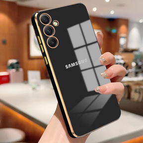 GALAXY A55 5G ULTRA-SHINE GOLD ELECTROPLATED LUXURIOUS  BACK CASE WITH CAMERA PROTECTION