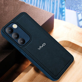 VIVO Y200E 5G Vintage Leather Stitched Protective Back Case