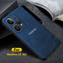 REALME 15 5G Business Style PU LEATHER PROTECTIVE BACK CASE WITH CAMERA PROTECTION