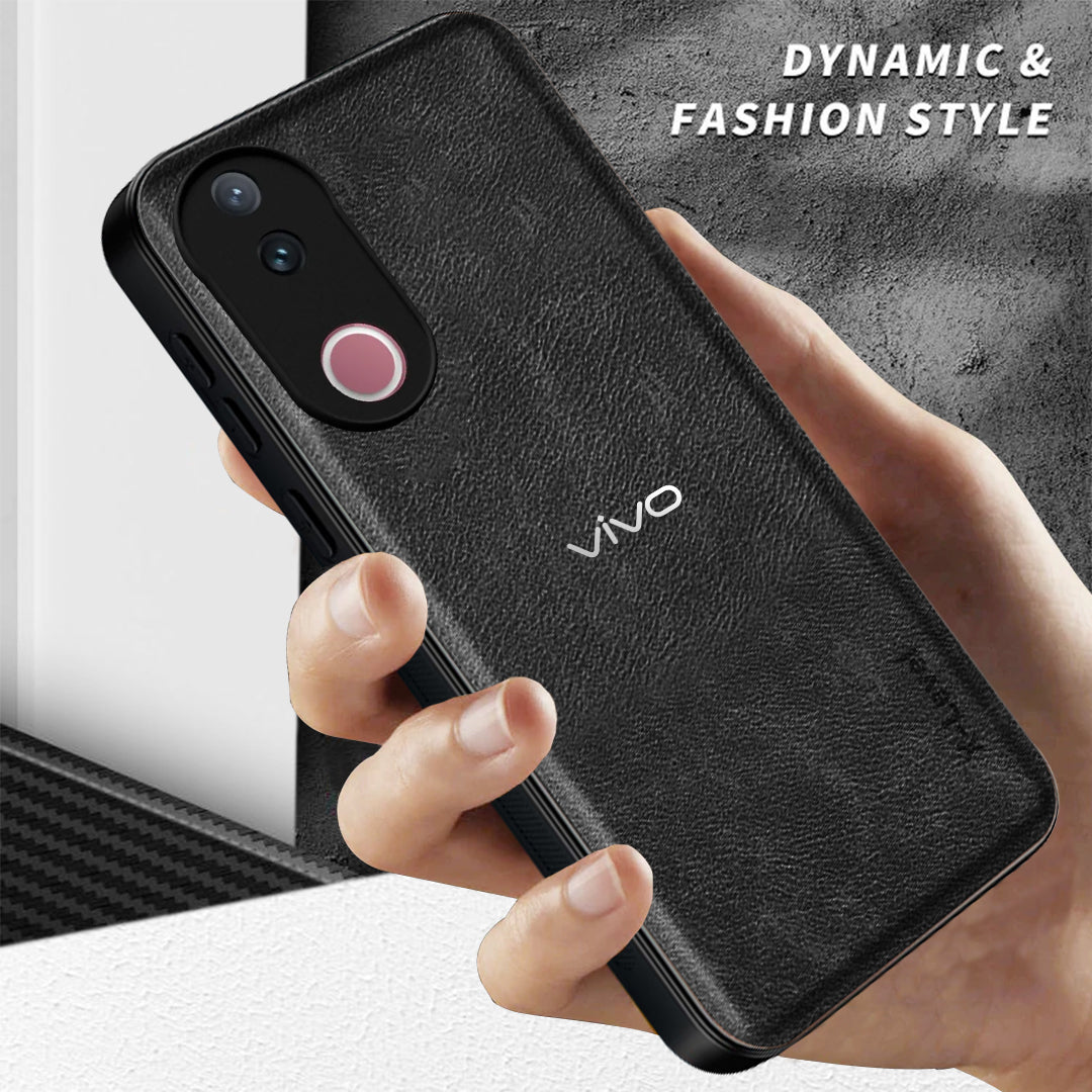VIVO V50/V50e 5G Business Style PU LEATHER PROTECTIVE BACK CASE WITH CAMERA PROTECTION