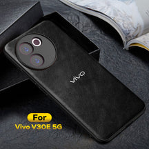 VIVO V30e 5G Business Style PU LEATHER PROTECTIVE BACK CASE WITH CAMERA PROTECTION