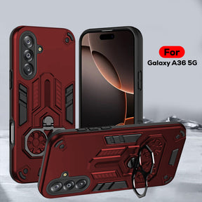 Samsung Galaxy A36 5G Armor knight Series Camera Protection 2 in 1 Shockproof Phone Cover with Kickstand