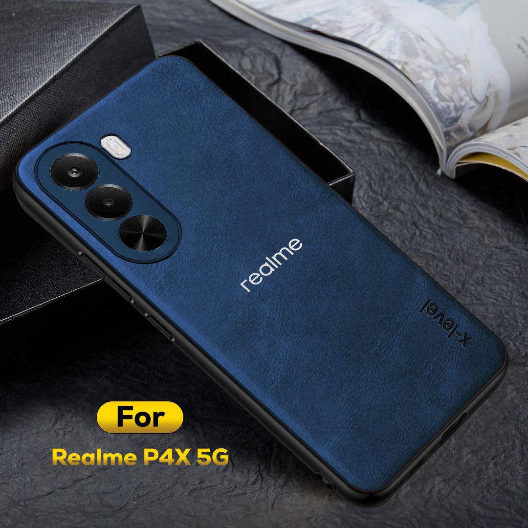 REALME P4X 5G Business Style PU LEATHER PROTECTIVE BACK CASE WITH CAMERA PROTECTION