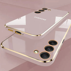 GALAXY S24 5G ULTRA-SHINE GOLD ELECTROPLATED LUXURIOUS  BACK CASE WITH CAMERA PROTECTION