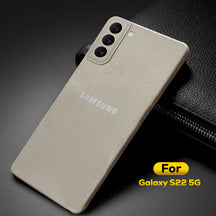 Samsung Galaxy S22 5G Solid Color Leather Texture Matte Phone Back Case