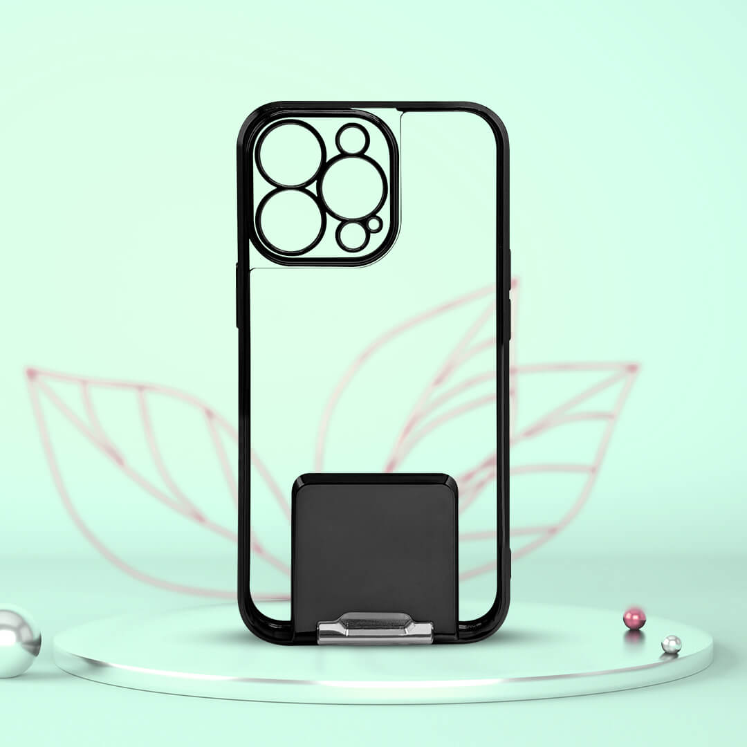 PhoneCases.Co.in-iPhone13/13 pro/13 pro max-Lucent Back Stand Color Plated Protective back Case/Cover