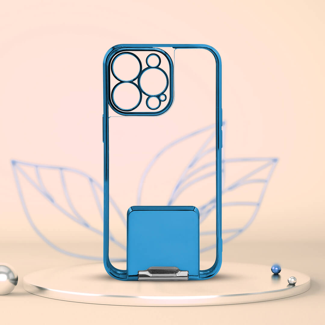 PhoneCases.Co.in-iPhone13/13 pro/13 pro max-Lucent Back Stand Color Plated Protective back Case/Cover