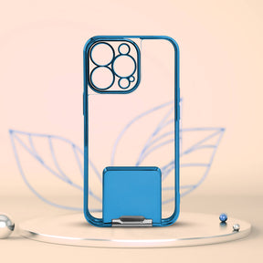 PhoneCases.Co.in-iPhone13/13 pro/13 pro max-Lucent Back Stand Color Plated Protective back Case/Cover
