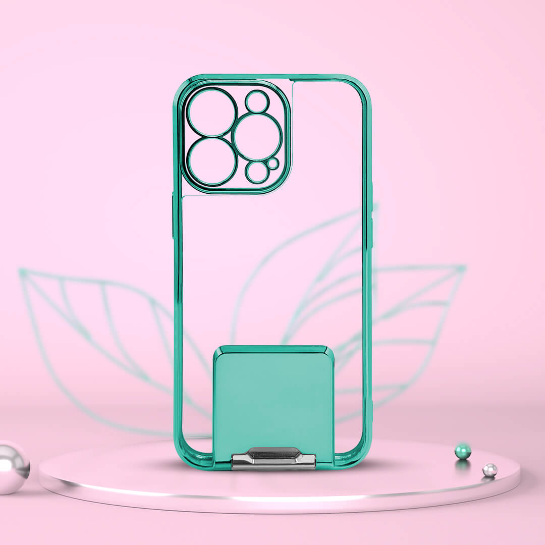 PhoneCases.Co.in-iPhone13/13 pro/13 pro max-Lucent Back Stand Color Plated Protective back Case/Cover