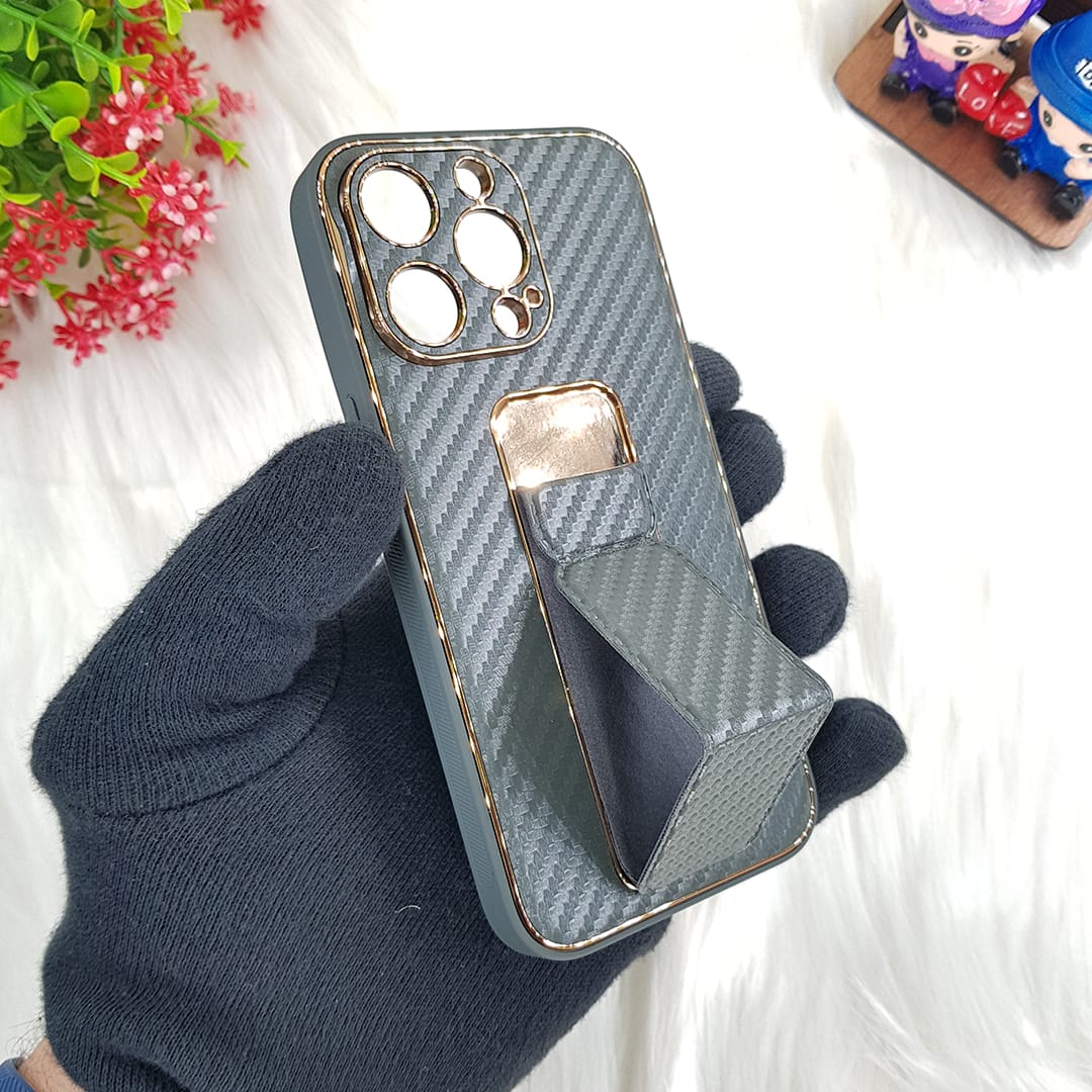 PhoneCases.Co.in- iPhone13/iPhone13 pro/iPhone 13 pro-max Carbon Leather with Back Stand case