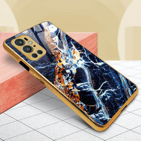 PhoneCases.Co.in- OnePlus 9 Pro Blue Marble Pattern Glass Protective Case/Cover