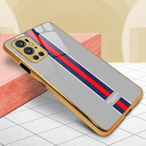 PhoneCases.Co.in- OnePlus 9 Pro Designer Pattern Glass Protective Case/Cover(grey-strip)