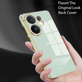 VIVO V60e 5G ULTRA-SHINE GOLD ELECTROPLATED LUXURIOUS  BACK CASE WITH CAMERA PROTECTION