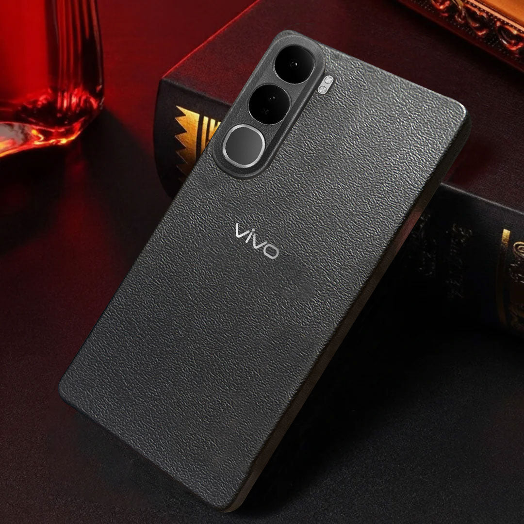Vivo Y300 5G Solid Color Leather Texture Matte Phone Back Case