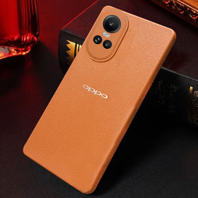 Oppo RENO 10 5G Solid Color Leather Texture Matte Phone Back Case