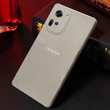 Oppo RENO 11 5G Solid Color Leather Texture Matte Phone Back Case