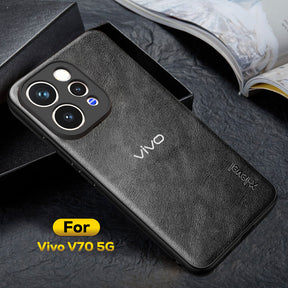 VIVO V70 5G Business Style PU LEATHER PROTECTIVE BACK CASE WITH CAMERA PROTECTION