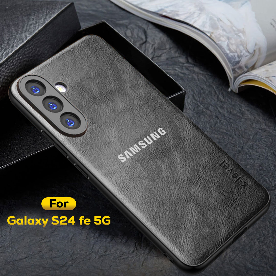 GALAXY S24 FE 5G Business Style PU LEATHER PROTECTIVE BACK CASE WITH CAMERA PROTECTION
