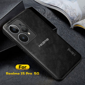 REALME 15 PRO 5G Business Style PU LEATHER PROTECTIVE BACK CASE WITH CAMERA PROTECTION