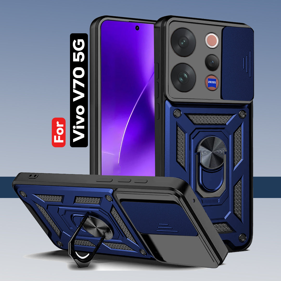 VIVO V70 5G Armor Military-grade Case With Sliding Camera Cover & 360 Kickstand