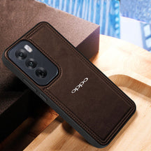 OPPO RENO 12 5G Vintage Leather Stitched Protective Back Case