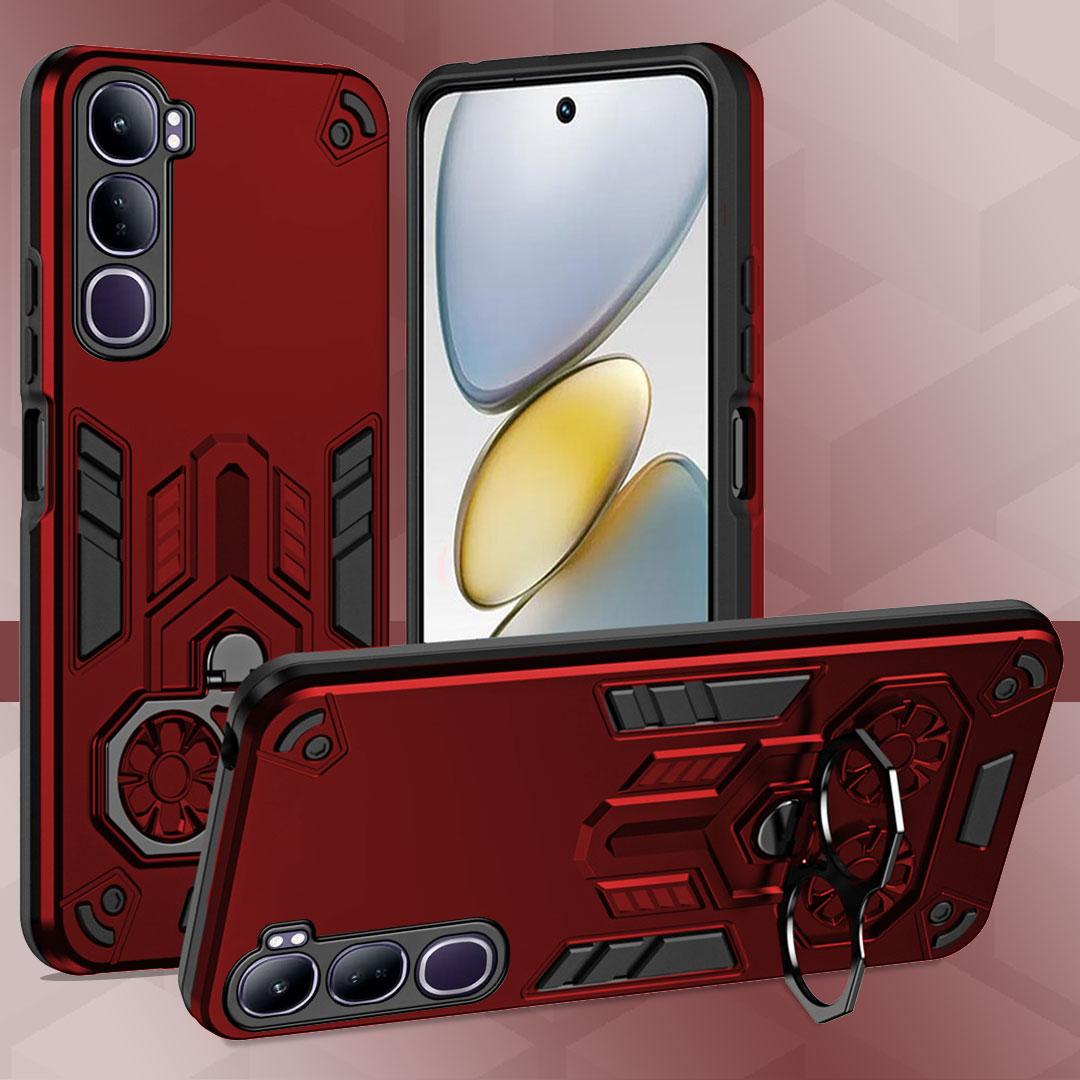 Vivo Y300 5G Armor knight Series Camera Protection 2 in 1 Shockproof Phone Cover with Kickstand