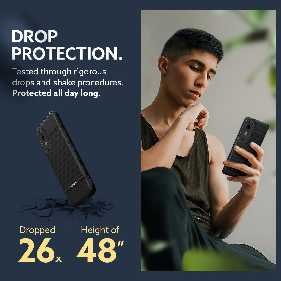 VIVO V40 5G 3D Hexa Cube Design Drop Protection | Camera Protection  TPU Back Case