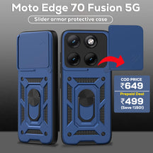 Motorola Edge 70 Fusion 5G Armor Military-grade Case With Sliding Camera Cover & 360 Kickstand