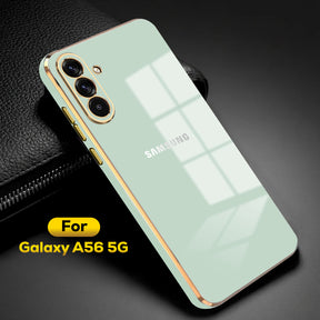 SAMSUNG GALAXY A56 5G ULTRA-SHINE GOLD ELECTROPLATED LUXURIOUS BACK CASE WITH CAMERA PROTECTION