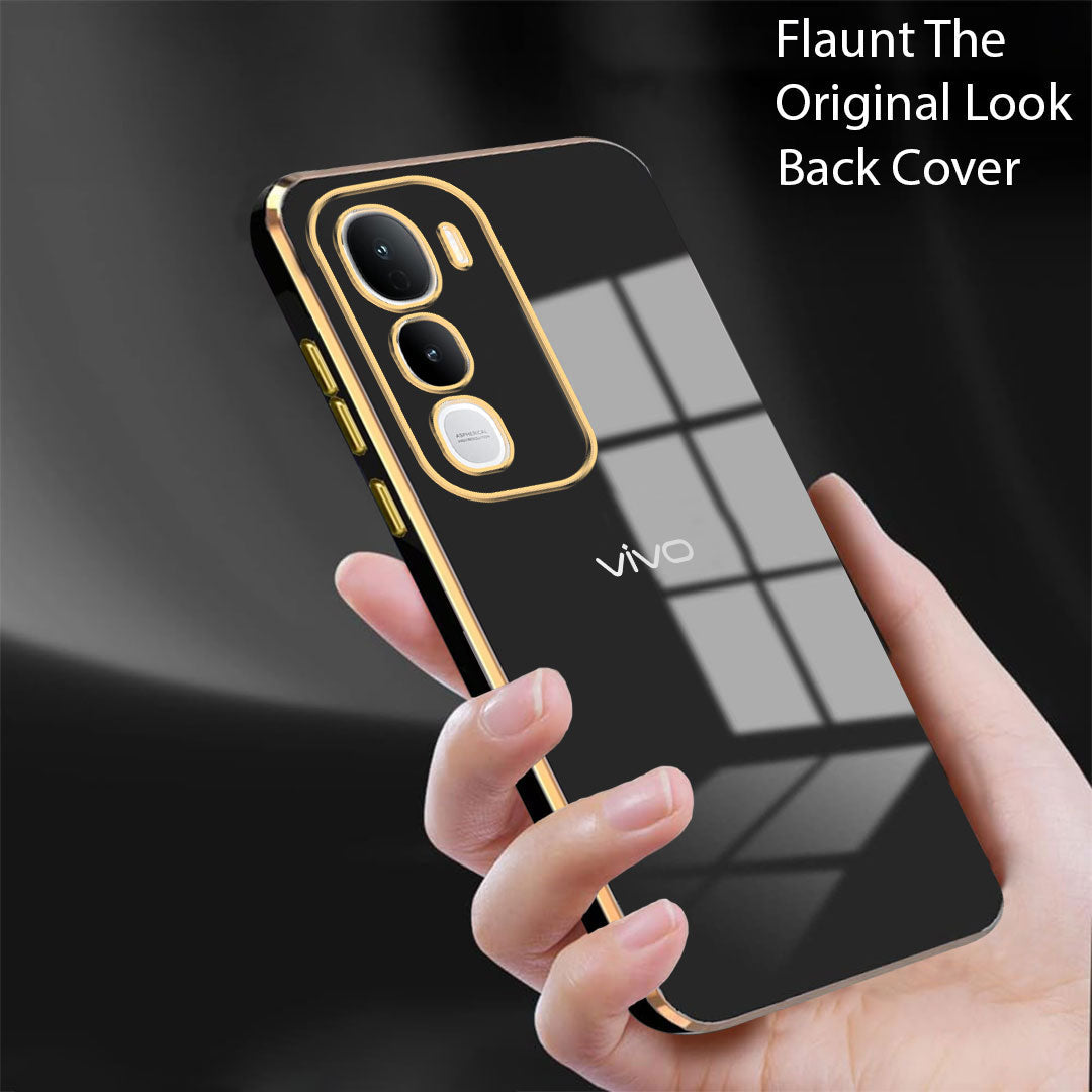 VIVO Y400 5G ULTRA-SHINE GOLD ELECTROPLATED LUXURIOUS  BACK CASE WITH CAMERA PROTECTION