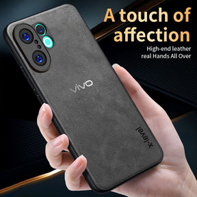 VIVO V60 5G Business Style PU LEATHER PROTECTIVE BACK CASE WITH CAMERA PROTECTION