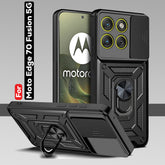 Motorola Edge 70 Fusion 5G Armor Military-grade Case With Sliding Camera Cover & 360 Kickstand