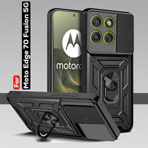 Motorola Edge 70 Fusion 5G Armor Military-grade Case With Sliding Camera Cover & 360 Kickstand