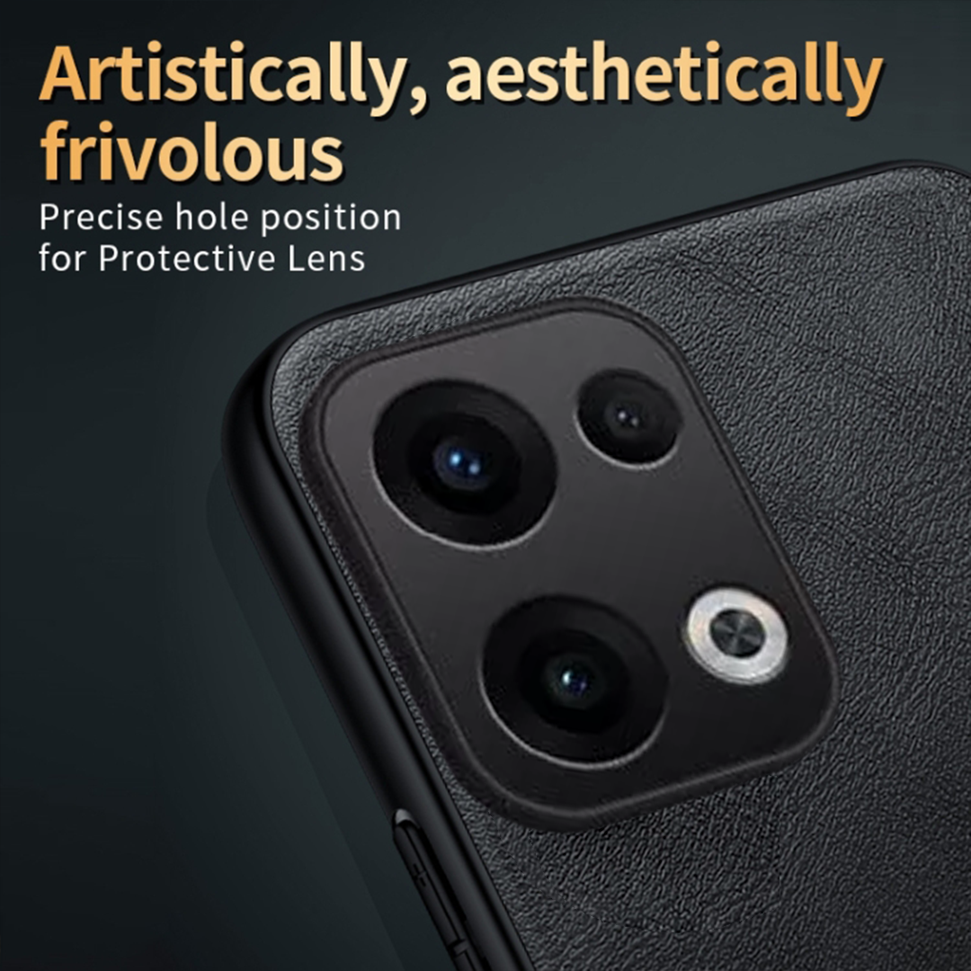 OPPO RENO 13 5G Business Style PU LEATHER PROTECTIVE BACK CASE WITH CAMERA PROTECTION