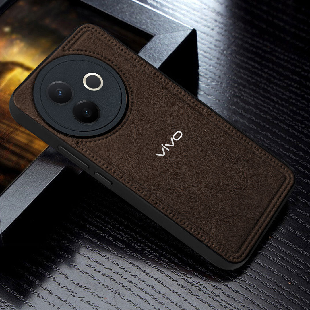 VIVO Y39 5G Vintage Leather Stitched Protective Back Case