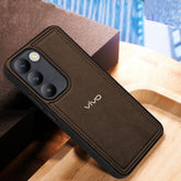 VIVO Y200E/T3 5G Vintage Leather Stitched Protective Back Case With Camera Protection