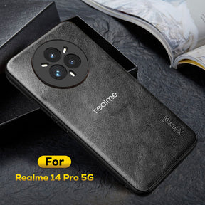 REALME 14 PRO 5G Business Style PU LEATHER PROTECTIVE BACK CASE WITH CAMERA PROTECTION