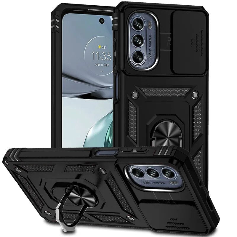 Motorola Moto G52 Armor Military-grade Case With Sliding Camera Cover & 360 Kickstand