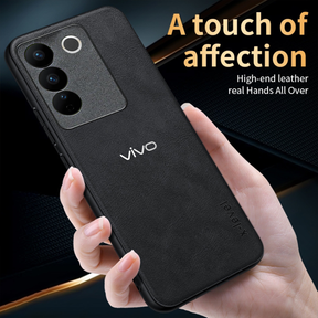 VIVO Y200 5G Business Style PU LEATHER PROTECTIVE BACK CASE WITH CAMERA PROTECTION
