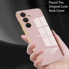 SAMSUNG GALAXY S24 5G ULTRA-SHINE GOLD ELECTROPLATED LUXURIOUS  BACK CASE WITH CAMERA PROTECTION