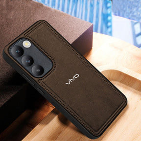 VIVO Y200E 5G Vintage Leather Stitched Protective Back Case