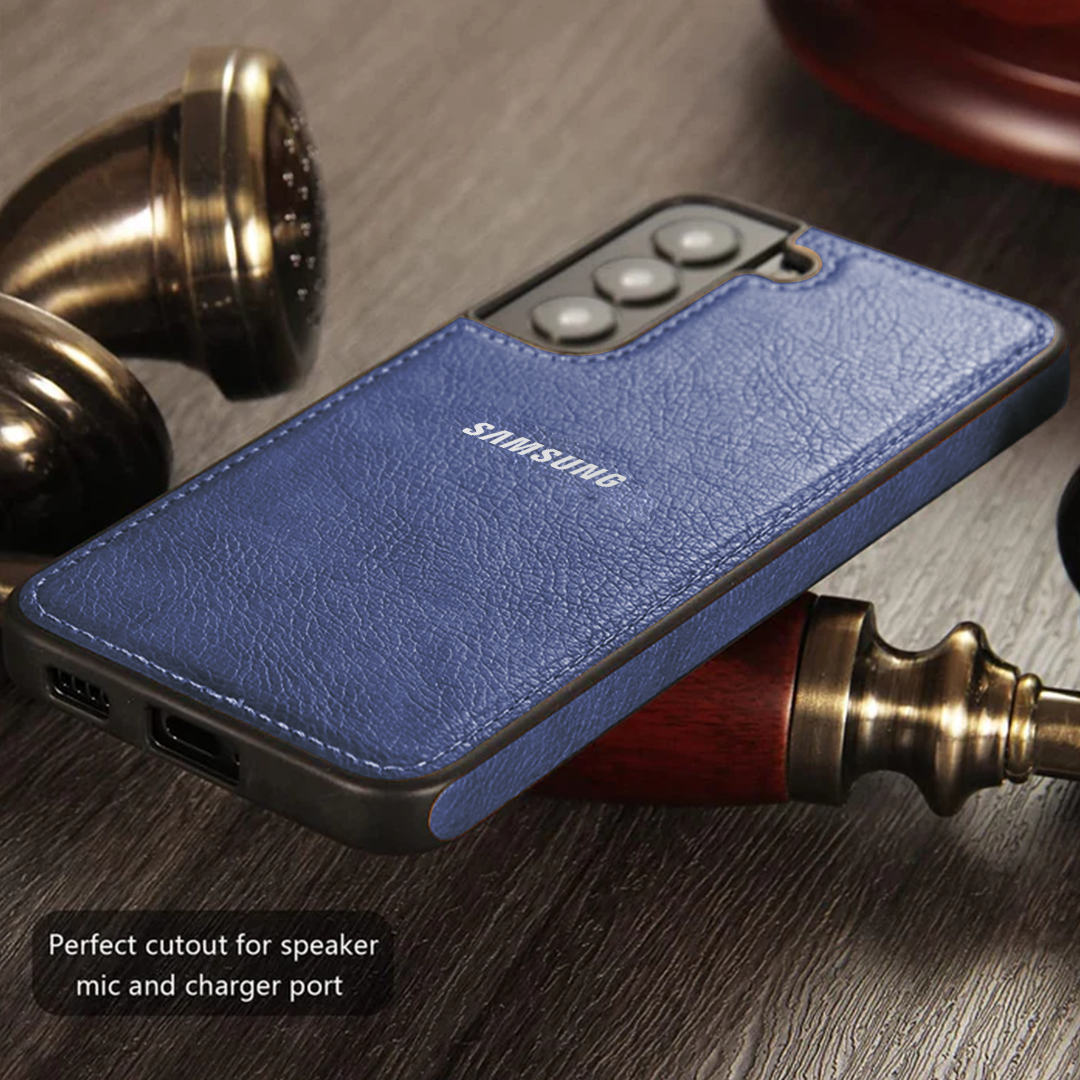 Galaxy S23 5G Drop Protection | Raised Camera Edges Protective Back Leather Case