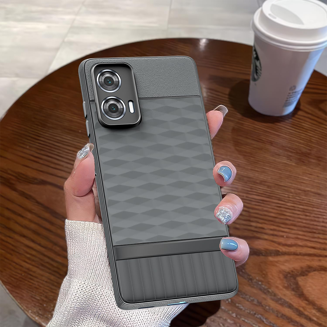 MOTOROLA G85 5G 3D Hexa Cube Design Drop Protection | Camera Protection TPU Back Case