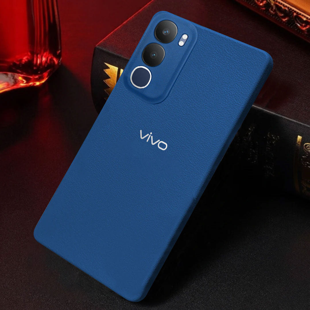 Vivo Y29 5G Solid Color Leather Texture Matte Phone Back Case